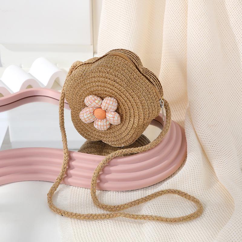 Süße florale Sommer-Strohhut-gewebte Crossbody-Mini-Tasche 2025