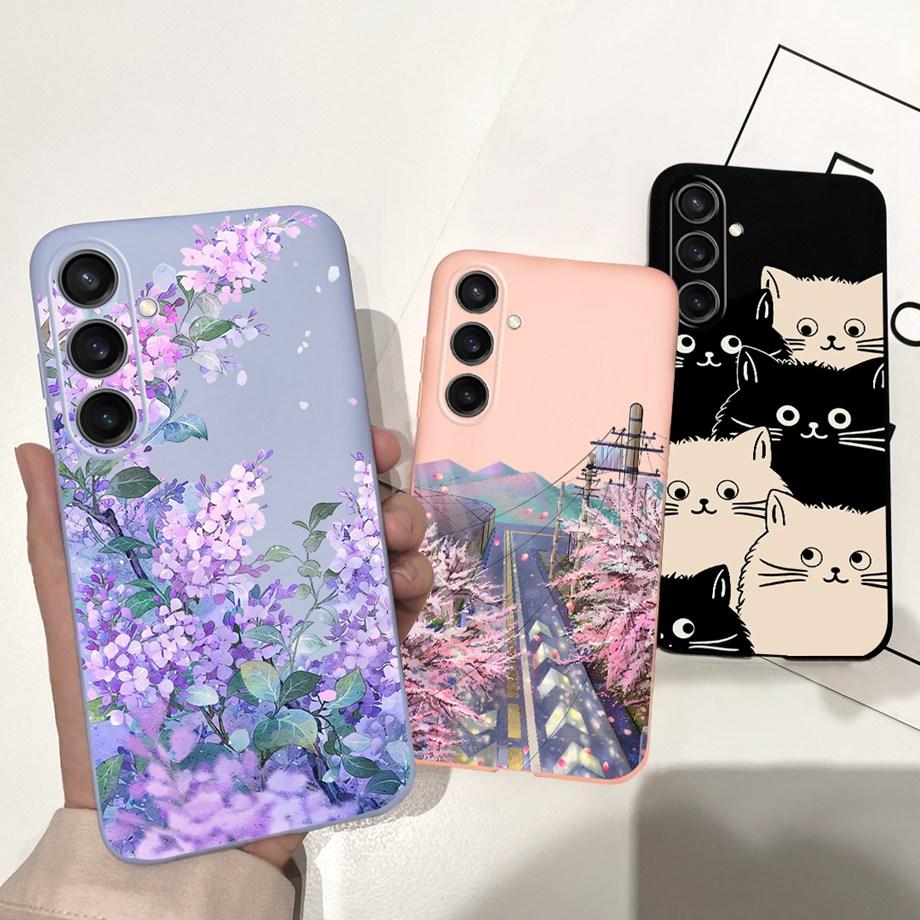 For Samsung Galaxy A15 4G Case Luxury Anti-knock Back Cover On Funda Samsung A15 A155F Capas Cool Style Cute Cartoon Print Cases