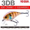 Bass Lure 3DB Crank Square Bill Floating 60mm Matte Translucent Red Crawfish YO-ZURI 1.5 Color