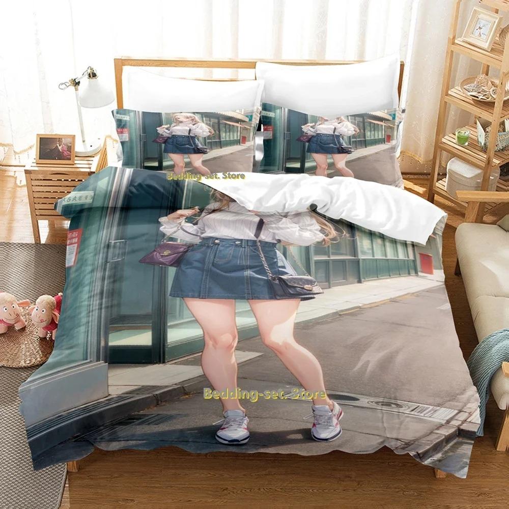 Comfortable Anime Print Bedding Set With Duvet Cover And Pillowcases Single Twin Full Queen King Sizes For Adults And Kids