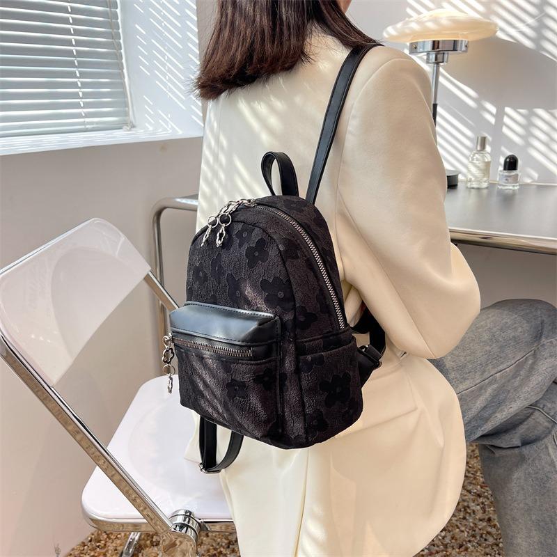 Popular Crossbody Small Bag Women's Spring New Leisure College Style Canvas Bag Jacquard Backpack