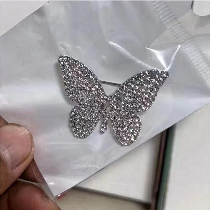 European & American Rhinestone Retro Gypsophila Eight-Pointed Star Brooch for Sweaters & Scarves