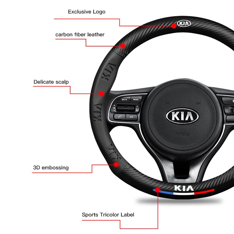 KIA Car Steering Wheel Cover Car Interior Accessories For KIA K3 Sportage Carnival K5 Seltos Pegas KX1 EV5 Sonet EV6 K4 EV3 K9