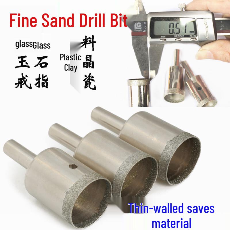 

2.5-49mm Diamond Glass & Ceramic Drill Bit for Fine Sand and Jade Drilling Fine Sand, Outer Diameter 2.5mm