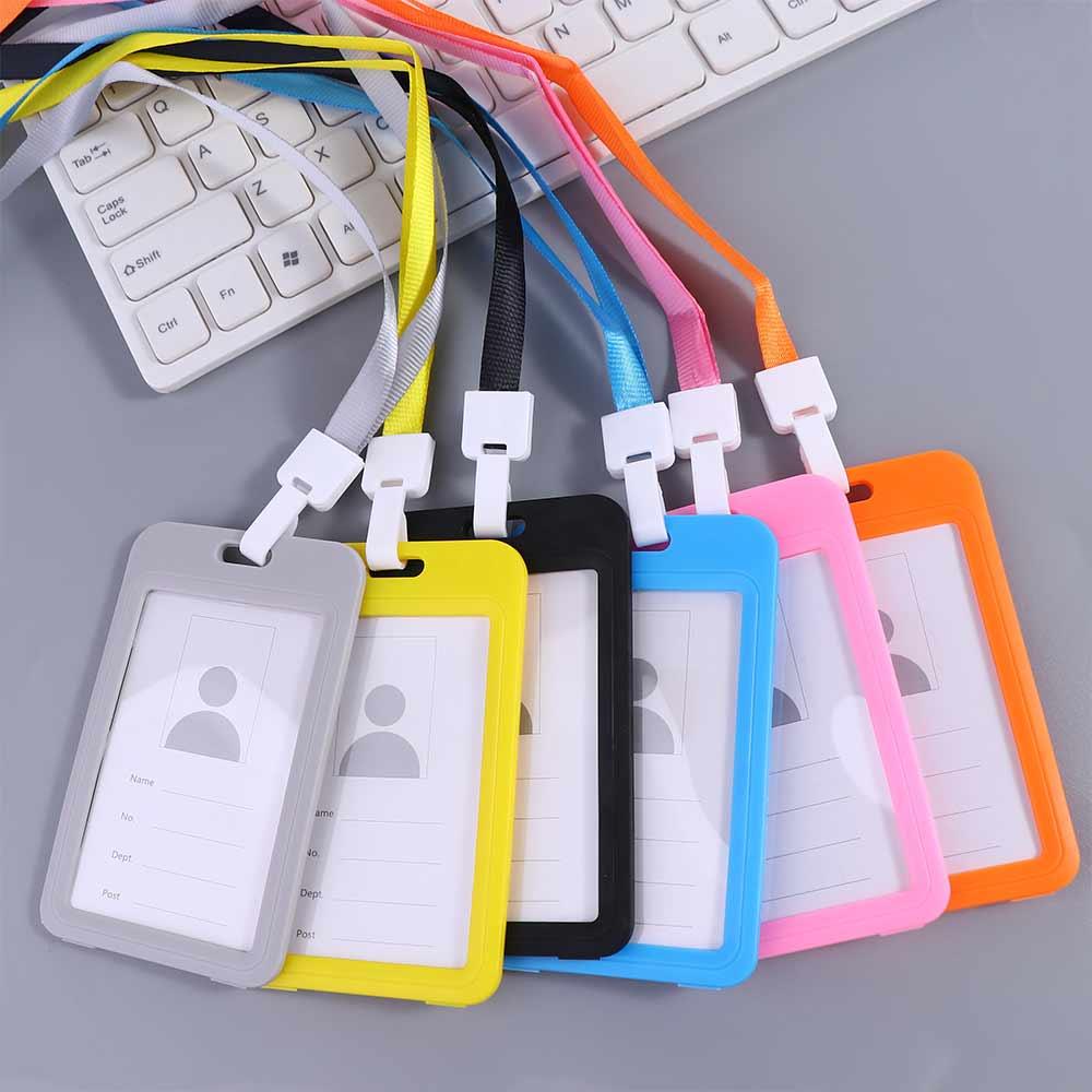 

Office school With Lanyard Badge Holder Cover Card Sleeve Name Identification Sleeve ID Card Holder 04