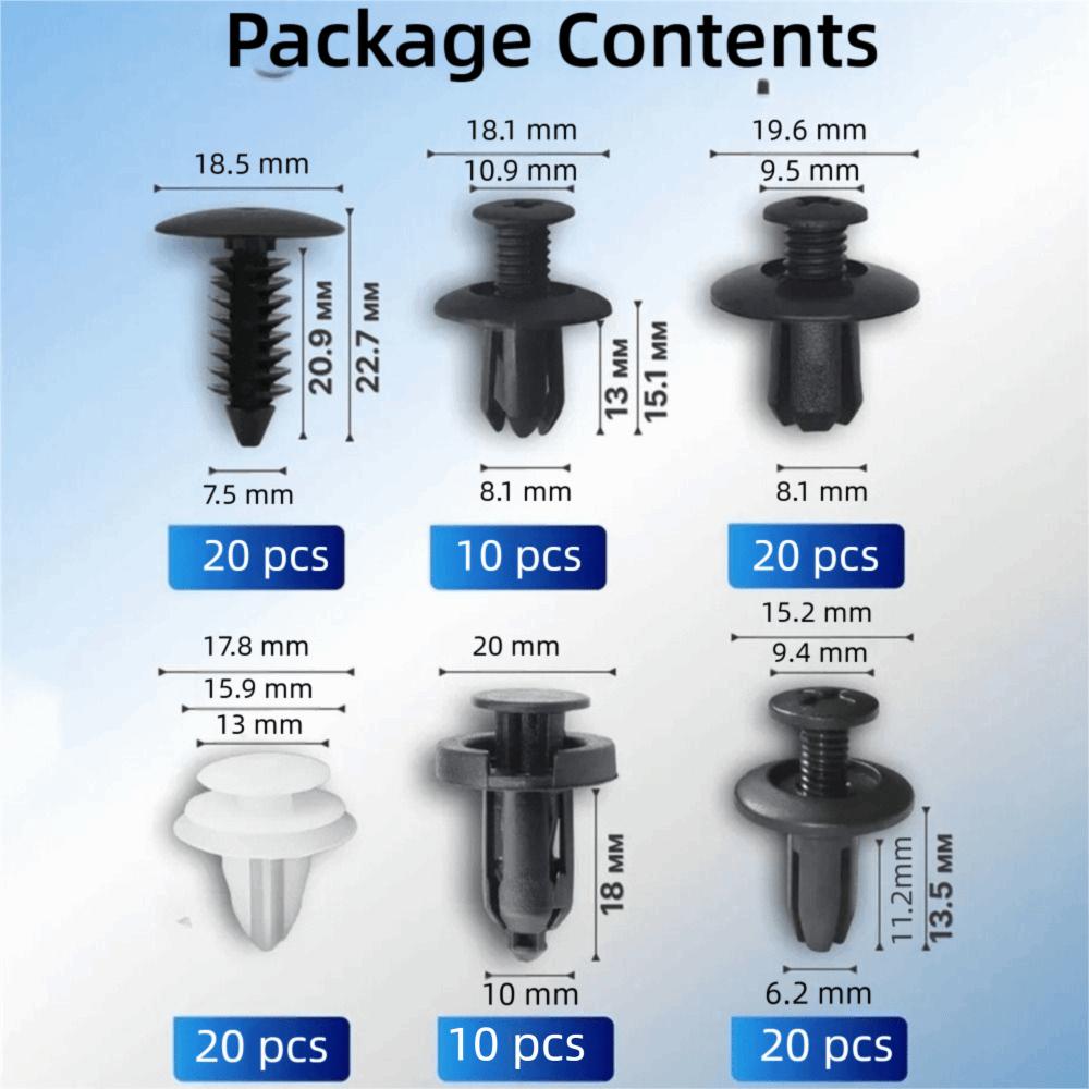 100pcs Push Retainer Pin Auto Fastener Clip Mixed Size Car Bumper Retaining Clips  Car Body