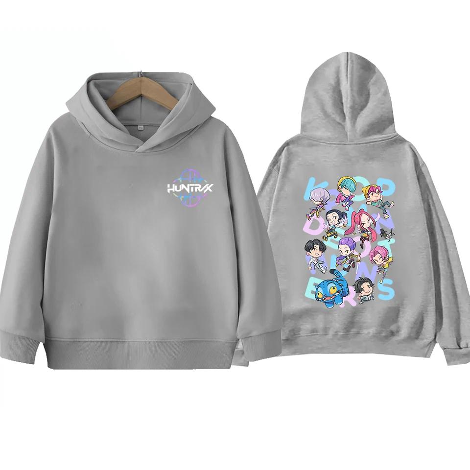 KPop Demon Hunter Rumi Derpy Cartoon Girls Boy Hooded Sweatshirt Warm Children's Korean Wave Fashion Casual Tops Casual Clothing