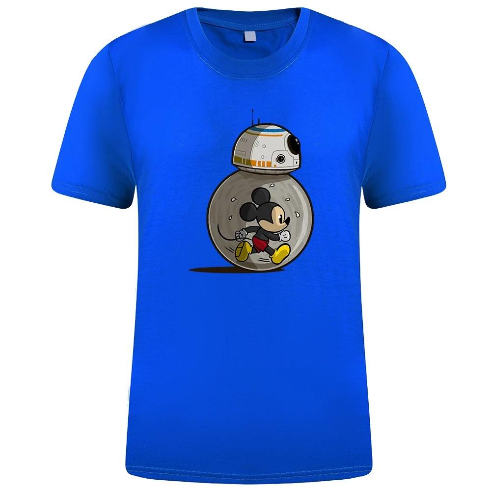 Běžecké tričko s potiskem Mickey Mouse pro muže Disney Star Wars Zábavné tričko Letní bavlněný top Harajuku móda Pánské tričko