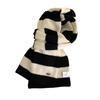 Soft Wool Blend Scarf Unisex Striped Design For Winter Warmth Lightweight Neck Warmer Perfect For Couples And Daily Use