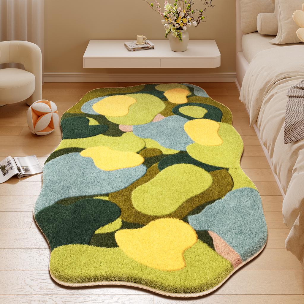 Irregular Shapes Living Room Decoration Carpet Dopamine Rugs for Bedroom Thick Plush Bedside Floor Mat Fluffy Soft Cloakroom Rug