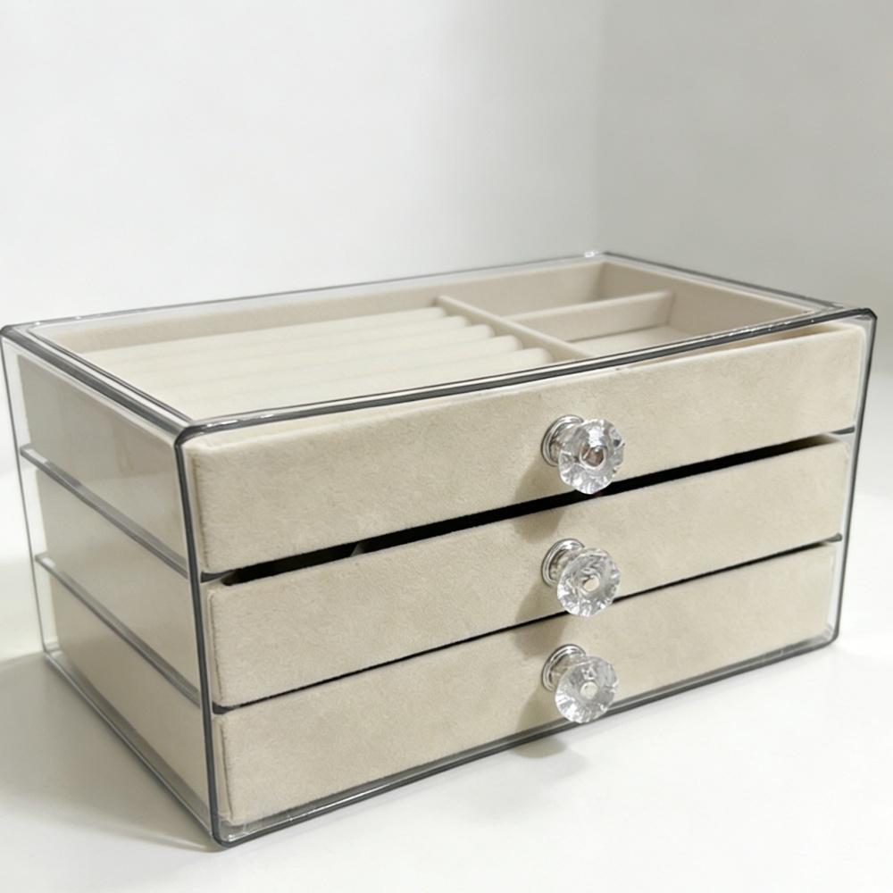 Three Layer Acrylic Jewelry Storage Box Drawer Stud Earrings Ring Necklace Jewelry Bracelet Jewelry Storage Box