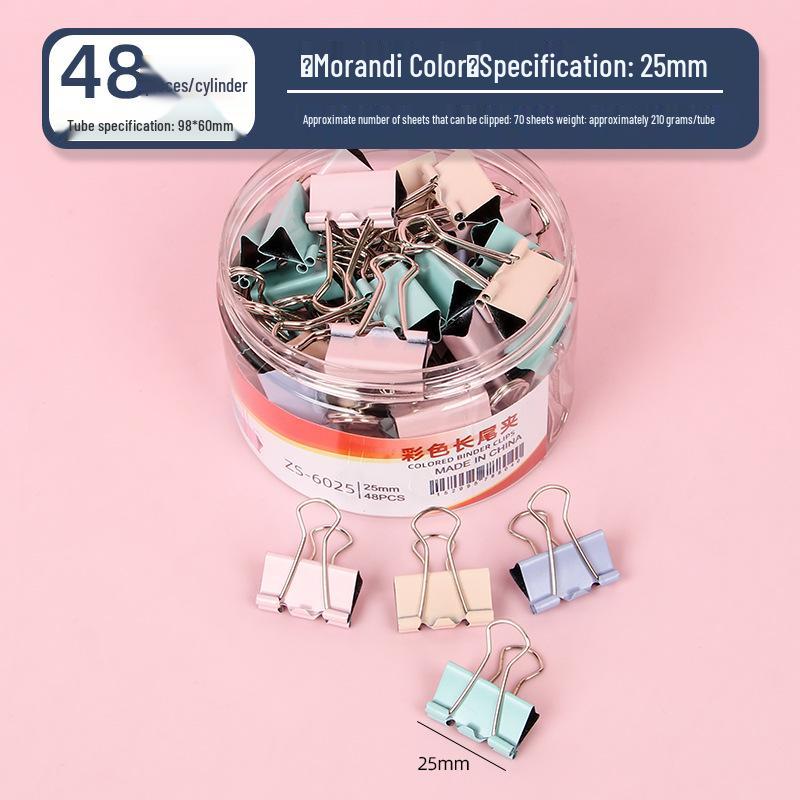 Morandi Color Phoenix Tail Metal Paper Clips - Long Tail, High-Value, Colorful Office Stationery Clips