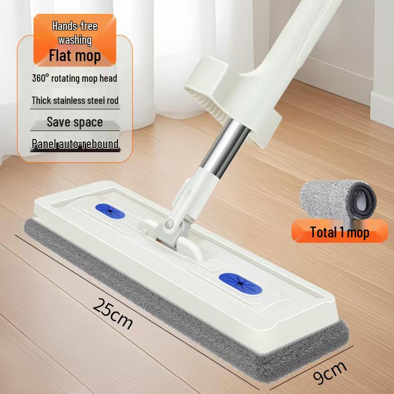 Hands-Free Dual-Use Flat Mop for Wet & Dry Floors with High Absorption