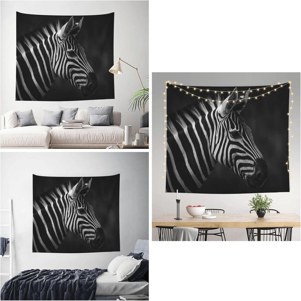 Hanging For Living Room Black & White Zebra Tapestry Modern Wall Art Wall Blanket Aesthetic Tapestrys Indoor Outdoor Tapestries