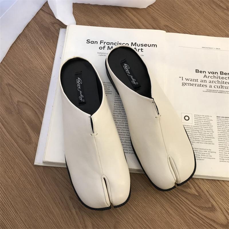 Moda Bailamos Zapatillas de Punta Dividida para Mujer Tabi Ninja Slip Flats Punta Redonda Poco Profundas Perezosas Slip On Náuticos Slingback Mules Zapatos Mocasines Suaves