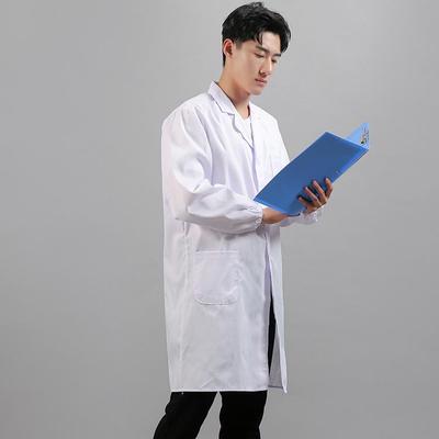 Unisex Long Sleeve White Lab Coat for Workshops and Food Handling
