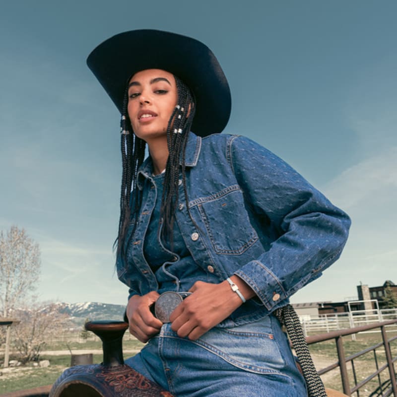 SCHWEINE & HÄHNCHEN (Damen) Billy Armband - Arktisches Blau X Silber