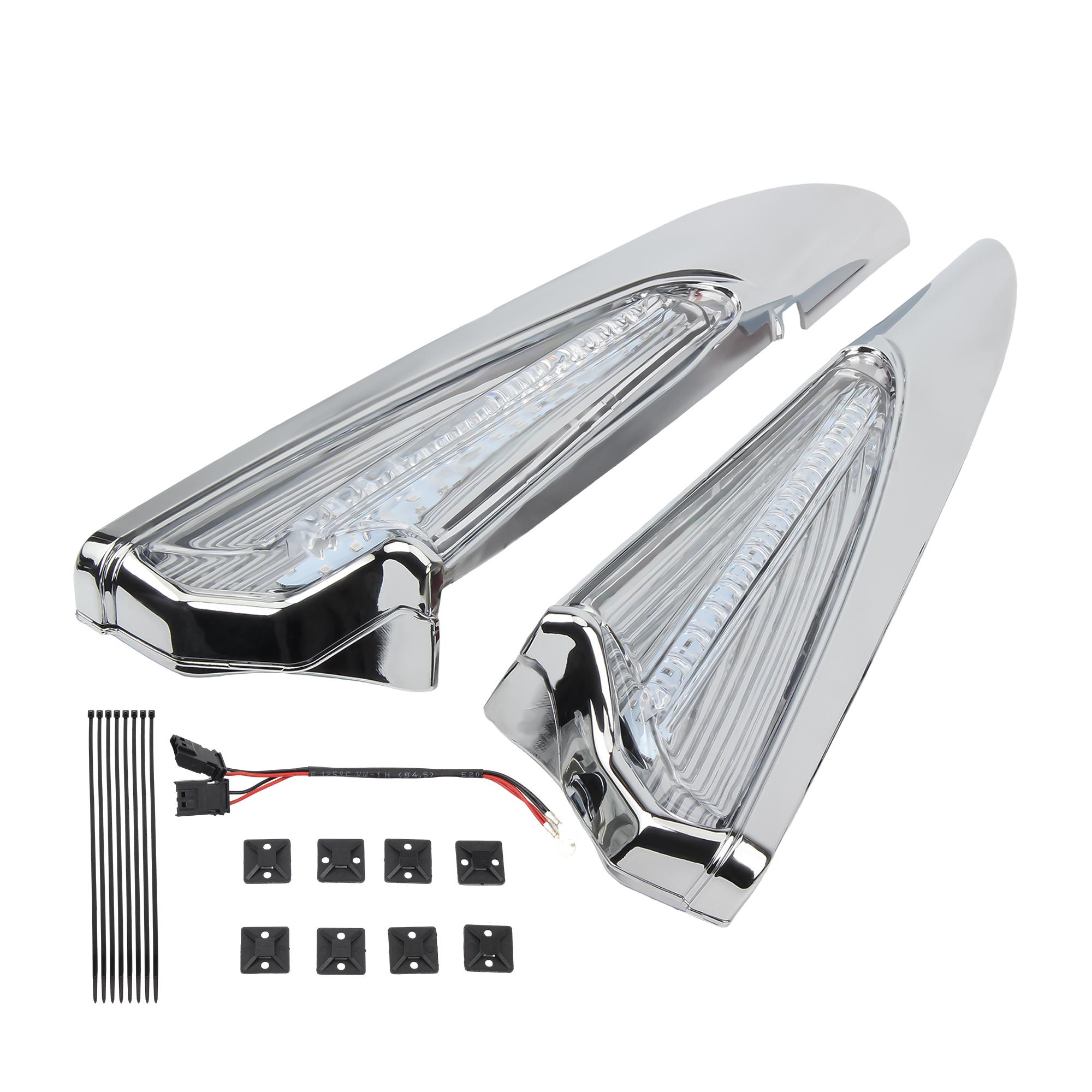 

Motorcycle LED Turn Signal Trim Warning Light Rear Side Box Accessories For HONDA Goldwing GL1800 GL1800 2018 2019 2020 2025 серебряный