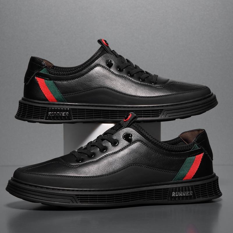 Autumn New Men's Shoes Leather Shoes Small White Shoes All-match British Fashion Casual Breathable Soft-soled Shoes