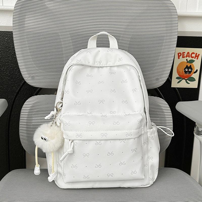 High Value Niche Schoolbag Female College Student Lightweight Backpack Junior High School Student Bow Large Capacity Backpack