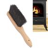 Fireplace Brush Oblong Soft Bristle Wooden Handle Shape