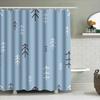 Modern Bathroom Shower Curtain Nordic Forest Print Pattern, Waterproof Fabric, Easy Cleaning, Room Decor Accessories For Home Ba
