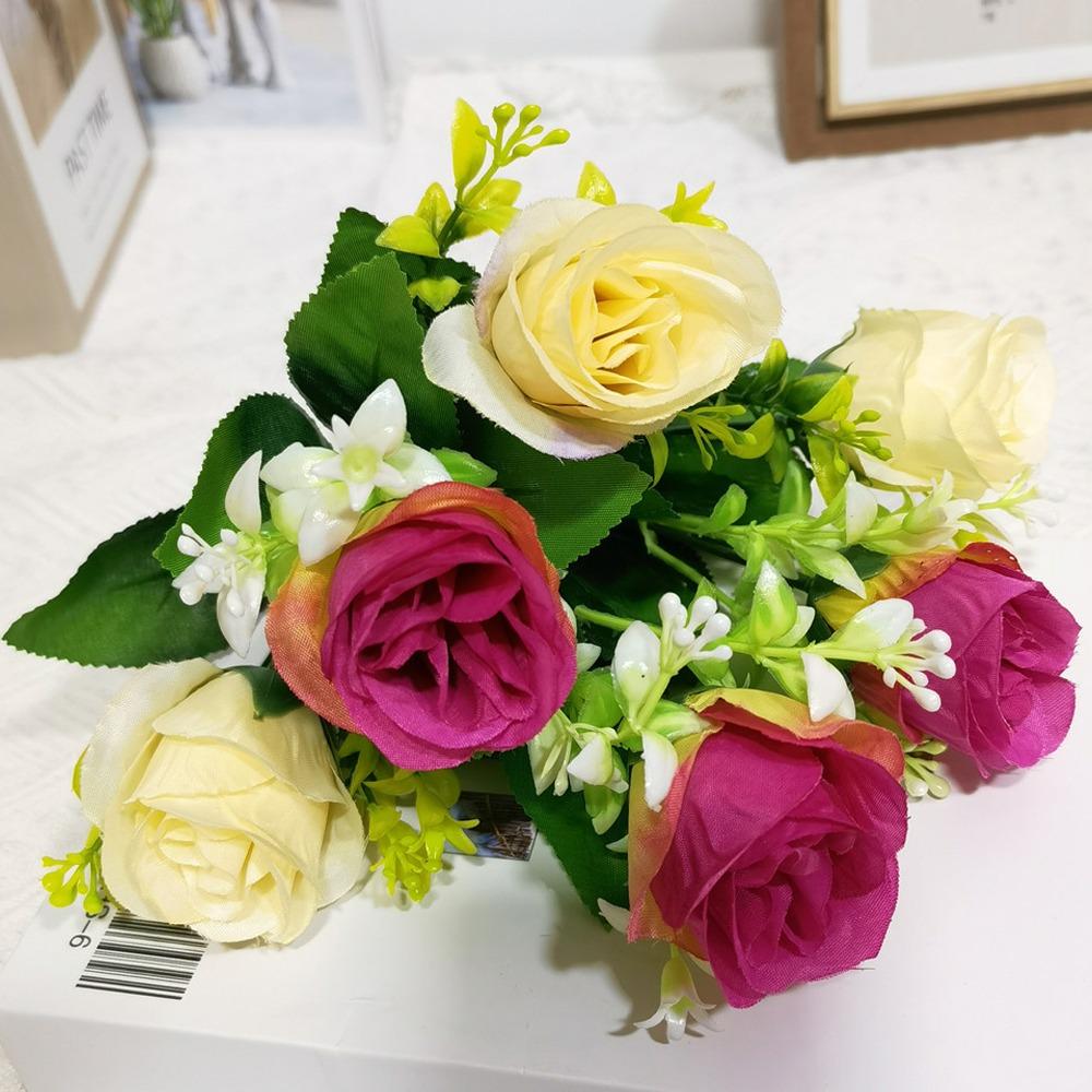 

New 6 Heads Real Happy Flower 8 Colors Photography Photo Gift Valentine s Day Flowers Rose Flowers Decorative Home Decorative