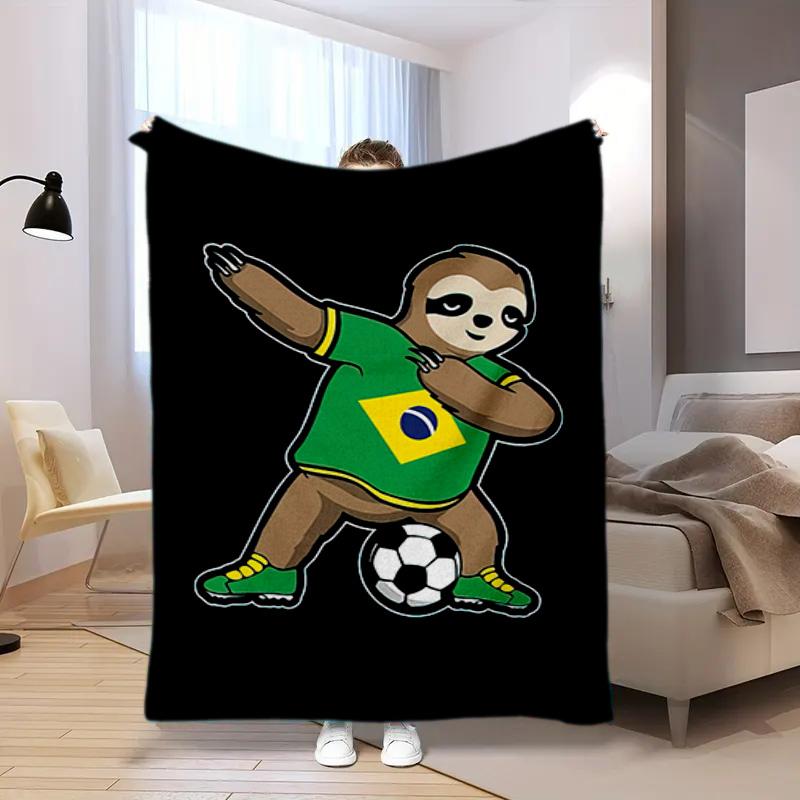 1PC Football pattern blanket, all season lightweight home office outdoor nap multifunctional blanket