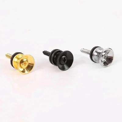 2Pcs Metal Guitar Strap Button Strap Fixing Pin Featuring Fixing Screw Guitar Strap Lock Knob Featuring Lock Classical Guitar