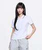 Emelbi Women'S Varsity Sportive Jersey Collared T-Shirt Ny (White)