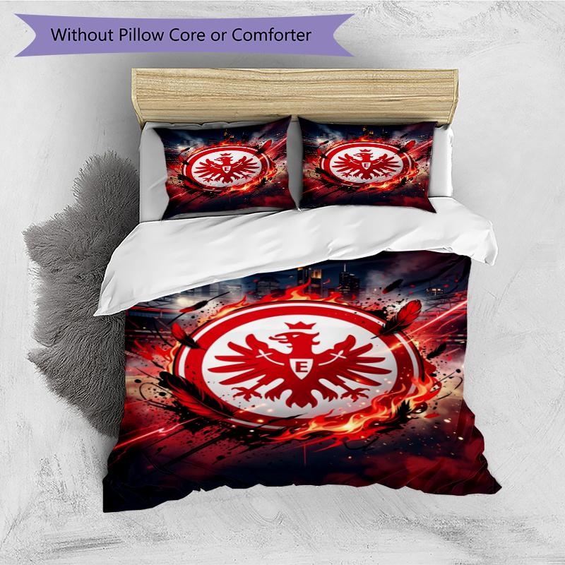 3pcs Duvet Cover Set (1*Duvet Cover + 2*Pillowcase, Without Core), Eintracht Frankfurt Print Bedding Set, Bedroom Decor, All‑Season, Gift