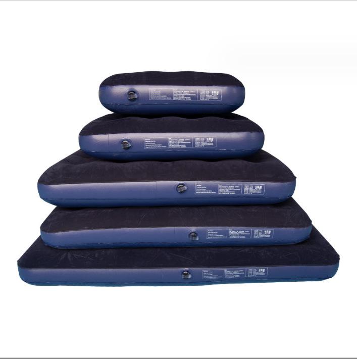 Portable Outdoor Inflatable PVC Air Mattress - Thickened Flocked Design for Home & Camping