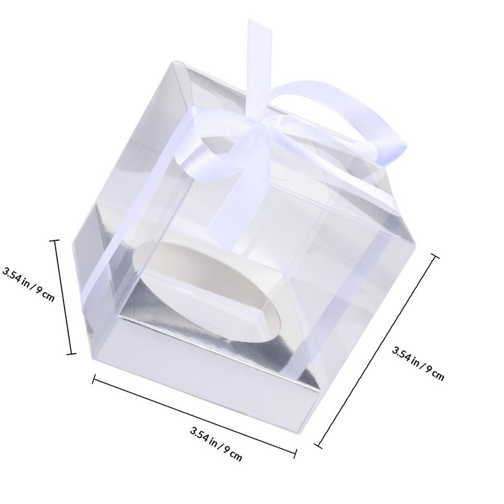 12Pcs PVC Cake Packaging Boxes Clear Window Elegant Design for Baking Treats Bakery Cupcake Muffin Transport Container