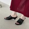 Fashion 2025 Summer Women Shoes Peep Toe Women Sandals Genuine Leather Women Slippers Elegant Gladiator Mules High Heels Party Shoes