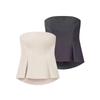 Autumn Women's European & American Style Elegant Slim Fit Sleeveless Ruffle Bandeau Top