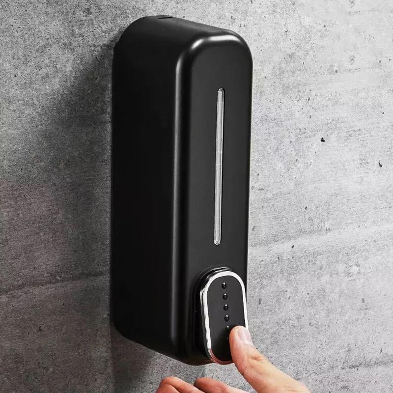 Wall Mounted Soap Dispenser Manual Press Bathroom Liquid Containers Easy Install