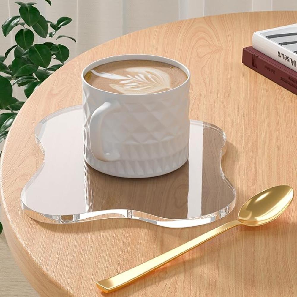 

5pcs Acrylic Placemat Irregular Cloud Shape Cup Mat Table Ornament Transparent Coaster Bar прозрачный
