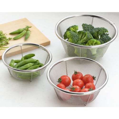 Yoshikawa Mini Sieb, 3-teiliges Set (13, 15 und 17m), Edelstahl, Mizureed II, Tsubame-Sanjo, Hergestellt in Japan, SJ3466