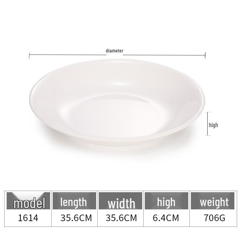 White Melamine Round Serving Plate