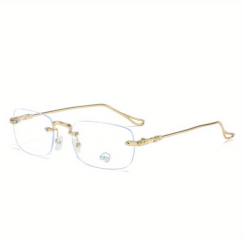 

Безрамные портативные сверхлегкие очки с металлической оправой большого размера, компьютерные очки, офисные прочные очки с защитой от синего света золотой