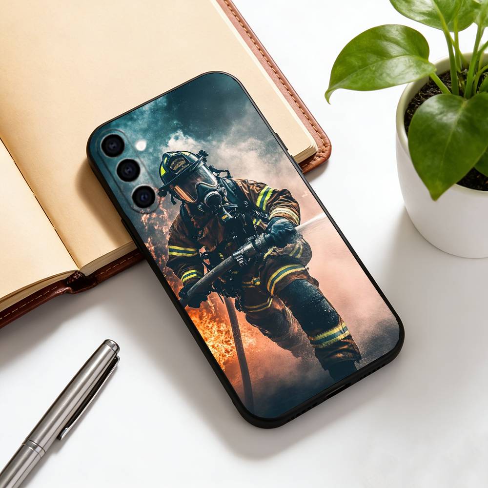 

Firefighters put out fires Phone Case For Samsung Galaxy A73,A72,A71,A70,A53,A52,A51,Others Soft Black Cover Samsung a40