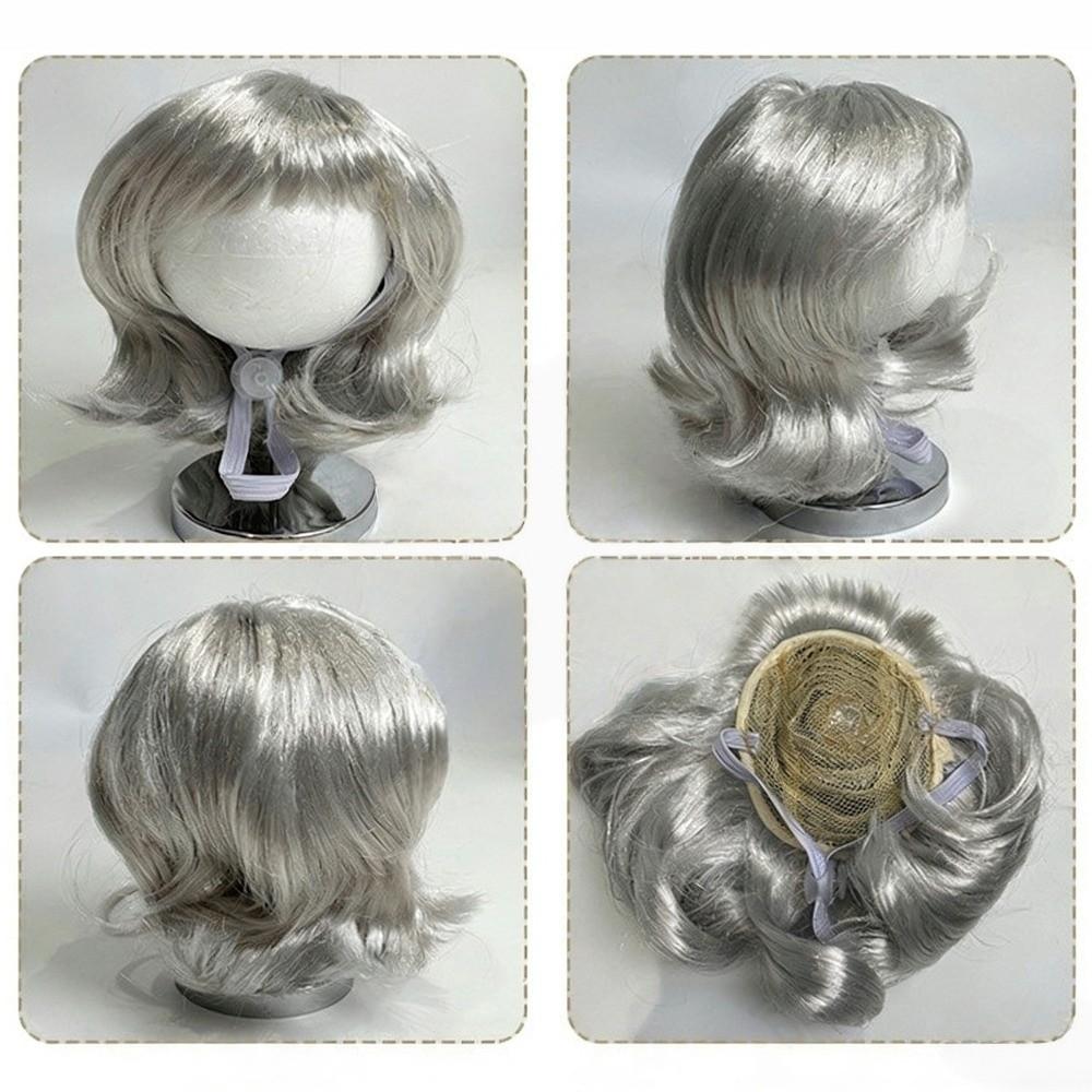 Verstellbare Passform Haustier Bob Perücke Bequem zu tragen Katze Falsches Haar Kätzchen Gewelltes Haar Party Spiel Kostüm