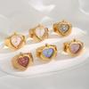 Alloy Ring Watch Elastic Strap Stainless Steel Quartz Watch Heart Shape Quartz Movement Mini Clock Jewelry