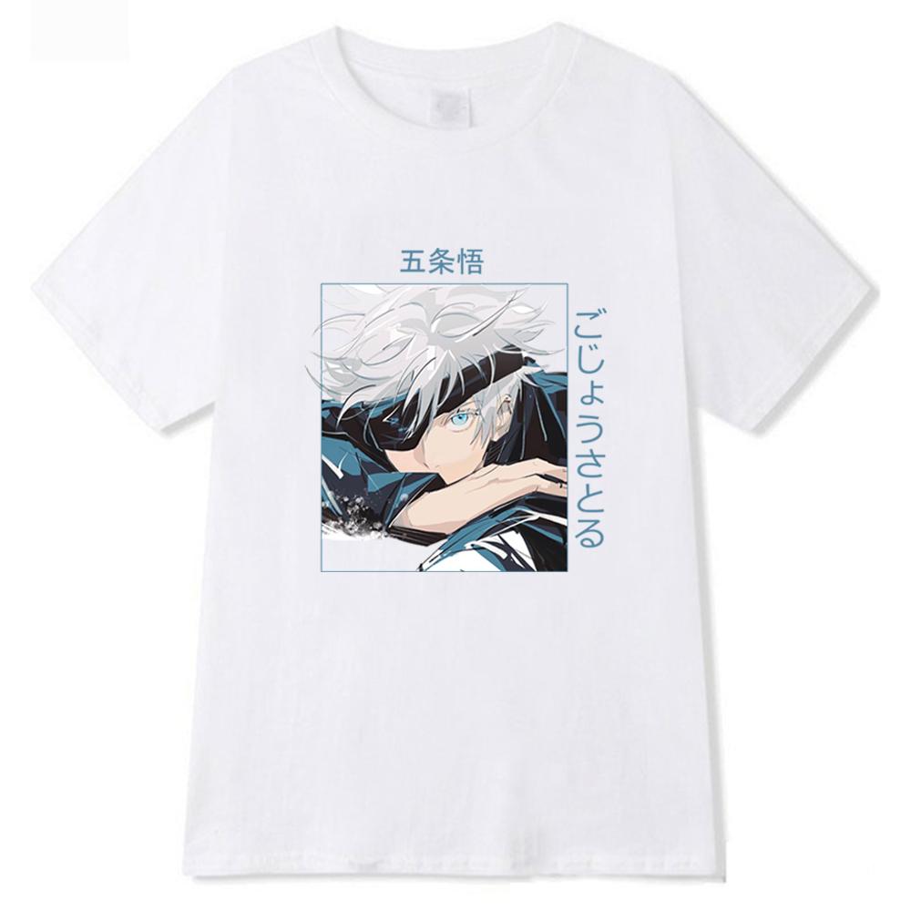 

Jujutsu Kaisen Print Women Anime T-Shirt Gojo Satoru Harajuku Japanese Casual Tops Tee Goth Fashion Loose Clothes,Drop Shipping XXXL білий