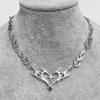 Hippie Charm Flame Heart Choker Barbed Wire Gothic Necklace Y2k Thorns Necklace  Women Man