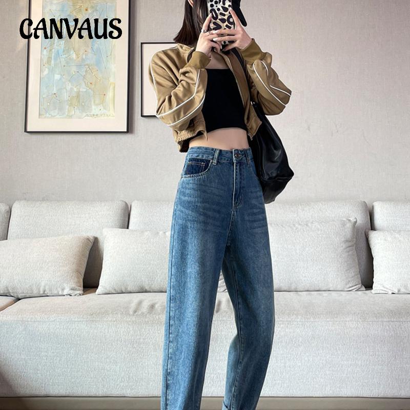 Harlan Jeans Dámské Fleecové džíny Zimní Vysoký pas Módní Kalhoty Rovné Mrkvové kalhoty Džínové džíny