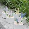Artificial Potted Plant, Handmade Colored Glaze Lavender Potted Plant with Flowerpot, Maintenance-Free Decorative Flower Arrangement for Home Office