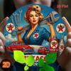 Vintage Texaco Pin Up Girl Metal Tin Sign Retro Garage Americana Wall Art