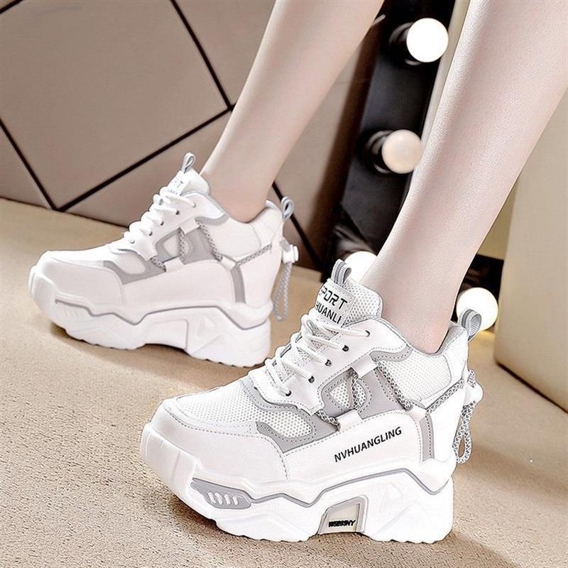 

Women s Sneakers Breathable Wedges Platform Casual Height Increasing Shoes Fashion Comfortable 40 сірий