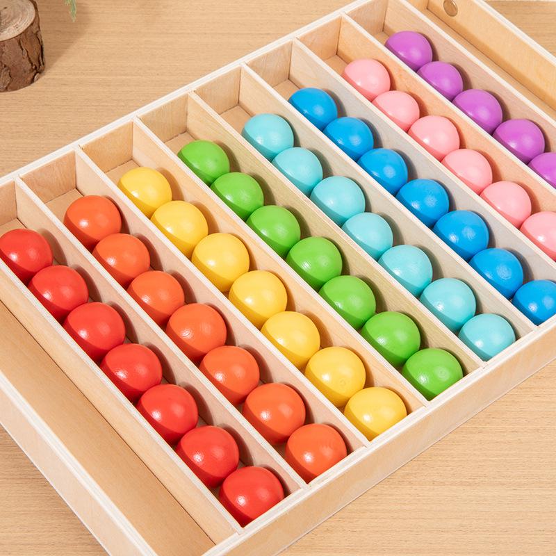 Children's Wooden Color Puzzle Abacus: Educational Beads Stacking Game and Math Teaching Aid